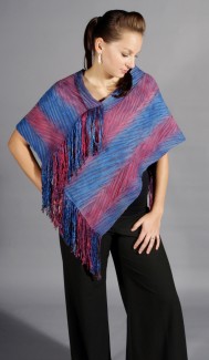Fringed Poncho - Color: Ruby Marie